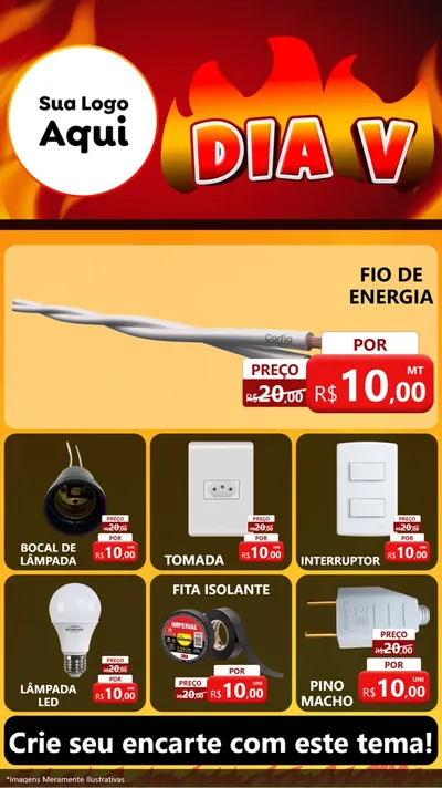 Modelo de Rede Social para Stories com o tema Dia V para Materiais Elétricos