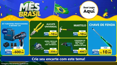 Modelo de TV para TV Horizontal com o tema Mês do Brasil para Maquinas e Ferramentas