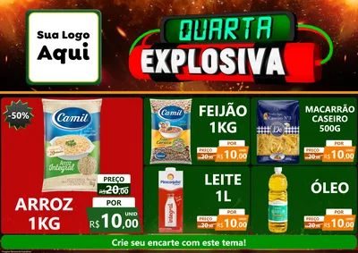 Modelo de Encarte para Encarte A4 Horizontal com o tema Quarta Explosiva para Supermercado