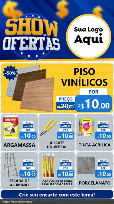 Modelo de Rede Social para Stories com o tema Show de Ofertas para Material para Construção