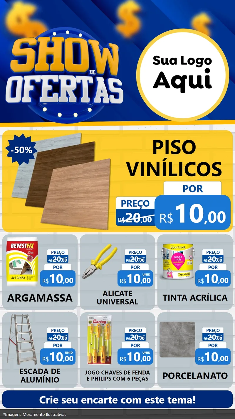 Modelo de Rede Social para Stories com o tema Show de Ofertas para Material para Construção