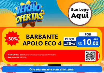 Modelo de Cartaz para Cartaz A4 Horizontal com o tema Verão de Ofertas para Armarinho e Aviamentos