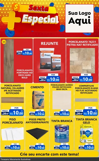 Modelo de Encarte para Encarte Grande com o tema Sexta Mais Especial para Pisos e revestimentos