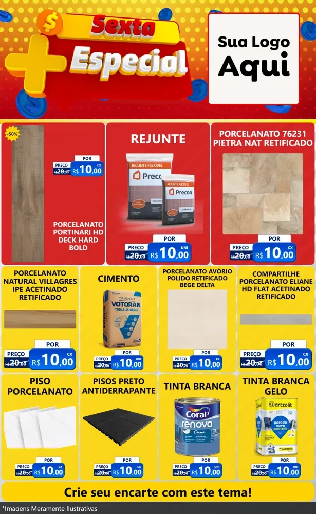 Modelo de Encarte para Encarte Grande com o tema Sexta Mais Especial para Pisos e revestimentos