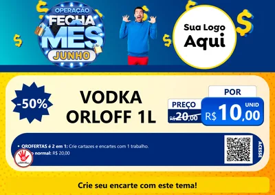 Modelo de Cartaz para Cartaz A4 Horizontal com o tema Operação Fecha Mês, Junho para Distribuidora de bebidas