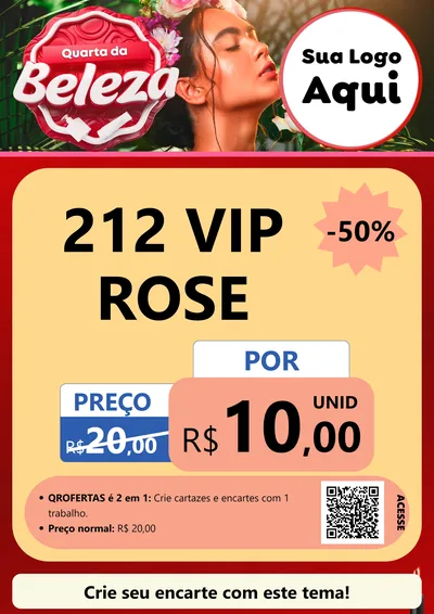 Modelo de Cartaz para Cartaz A4 Vertical com o tema Quarta da Beleza para Perfumes