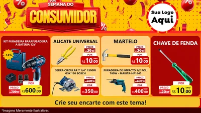 Modelo de TV para TV Horizontal com o tema Semana do Consumidor para Maquinas e Ferramentas