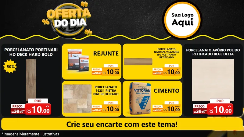 Modelo de TV para TV Horizontal com o tema Oferta Do Dia para Pisos e revestimentos