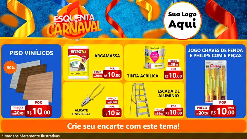 Modelo de TV para TV Horizontal com o tema Esquenta de Carnaval para Material para Construção