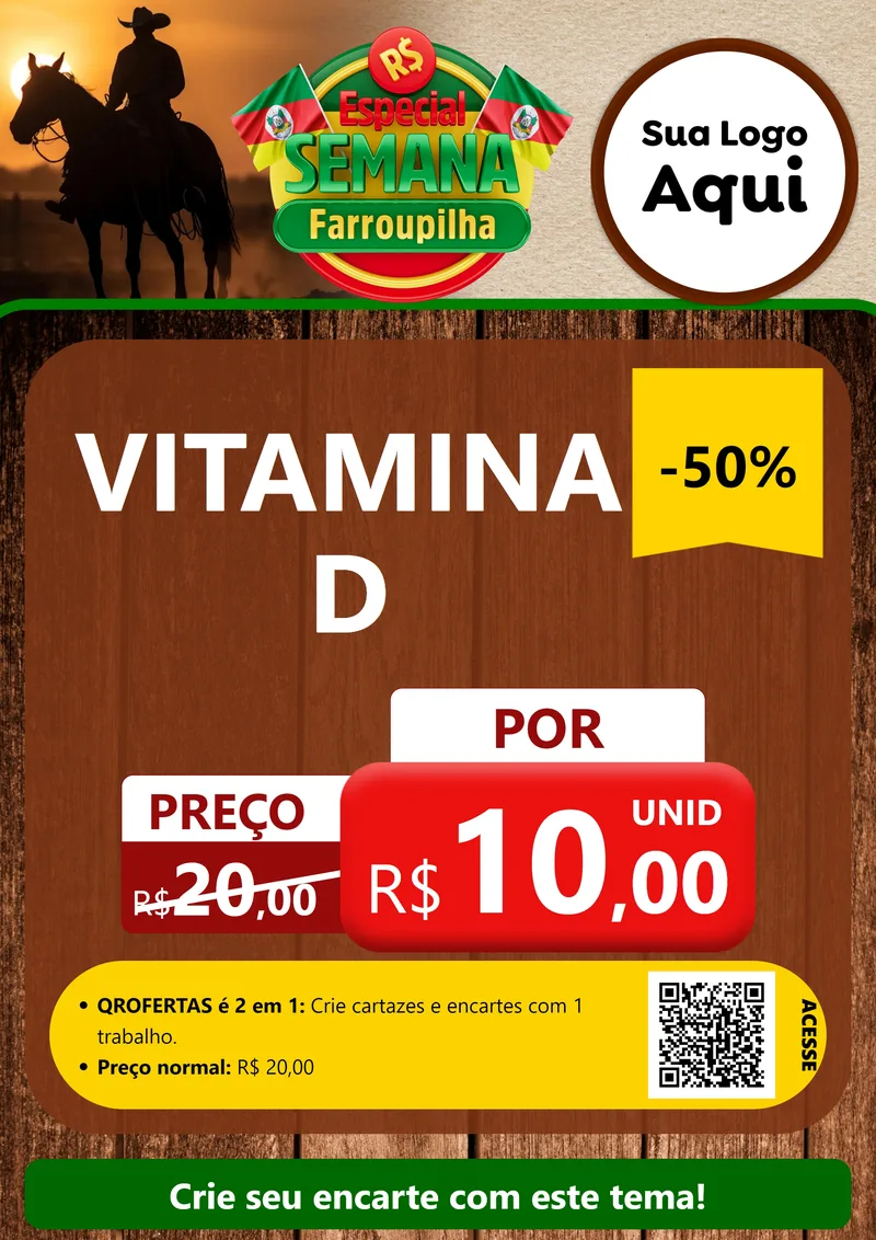 Modelo de Cartaz para Cartaz A4 Vertical com o tema Especial Semana Farroupilha para Farmácia