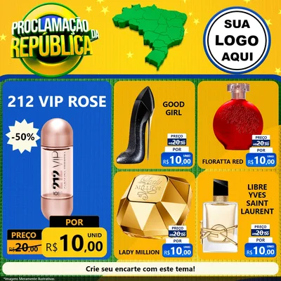 Modelo de Rede Social para Feed Facebook com o tema Proclamação da República para Perfumes