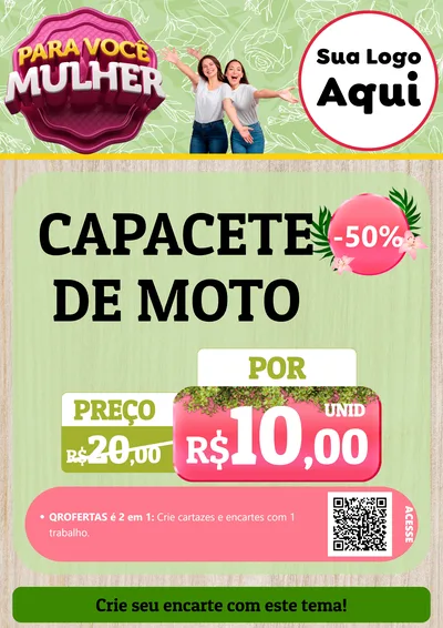 Modelo de Cartaz para Cartaz A4 Vertical com o tema Para Você Mulher para Moto peças