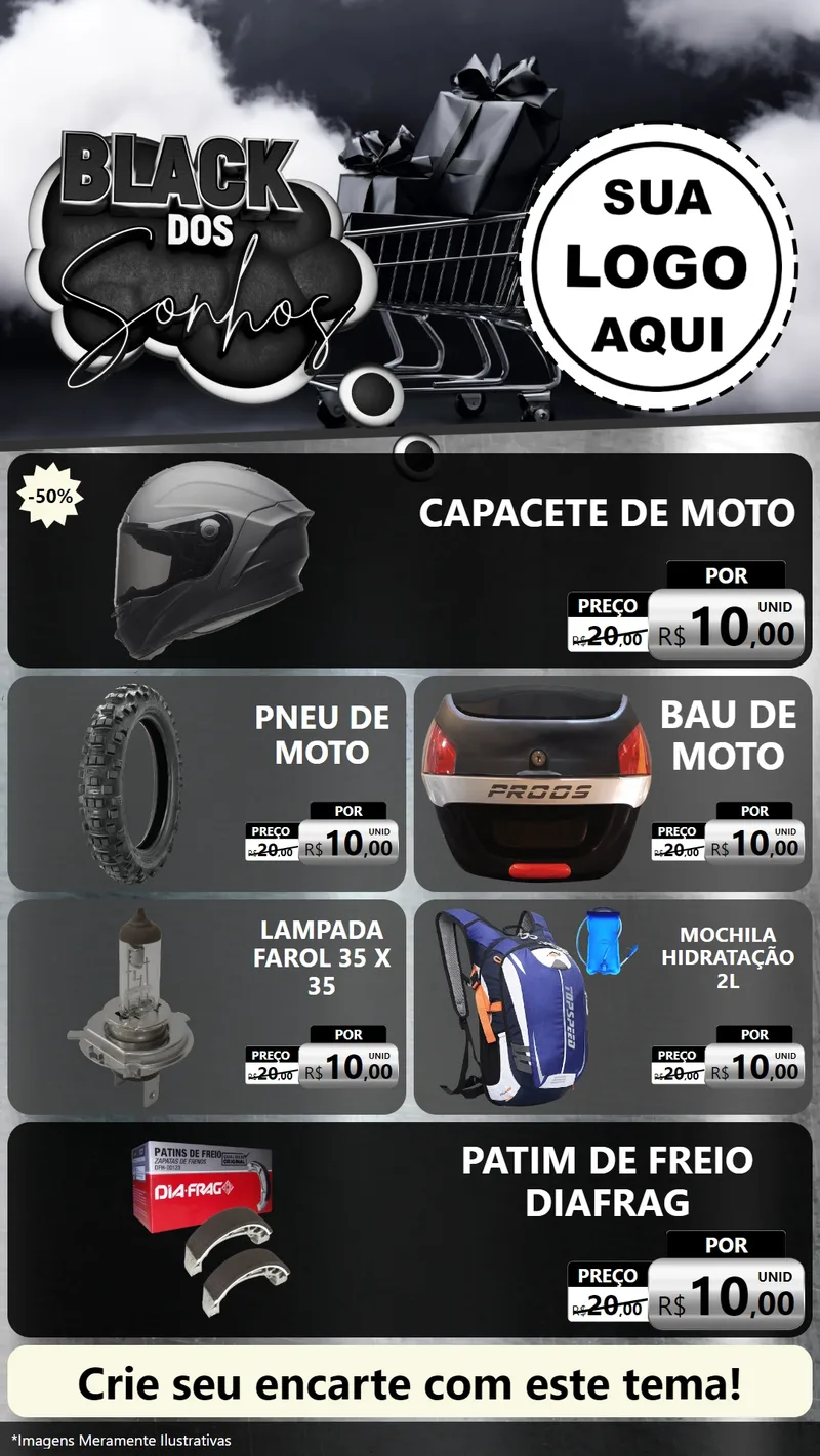 Modelo de TV para TV Vertical com o tema Black dos Sonhos para Moto peças