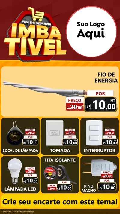 Modelo de Rede Social para Stories com o tema Fim de Semana Imbatível para Materiais Elétricos