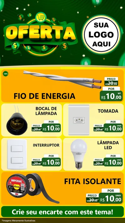 Modelo de TV para TV Vertical com o tema Oferta para Materiais Elétricos