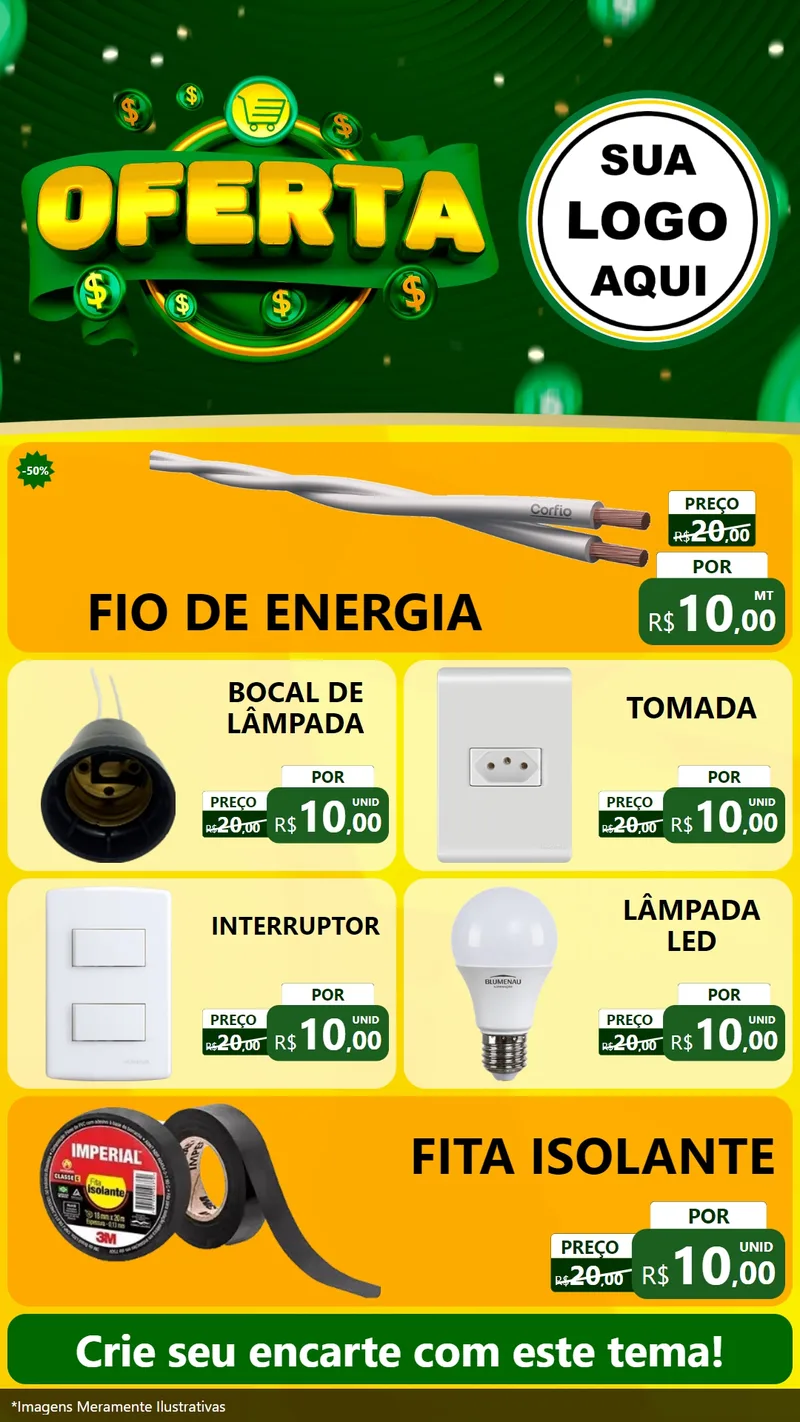 Modelo de TV para TV Vertical com o tema Oferta para Materiais Elétricos