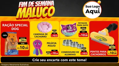 Modelo de TV para TV Horizontal com o tema Final de Semana Maluco para Pet Shop