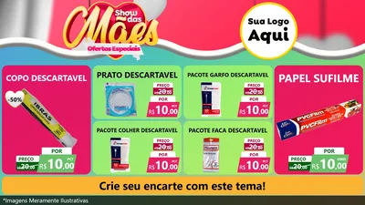 Modelo de TV para TV Horizontal com o tema Show das Mães - Ofertas Especiais para Embalagens