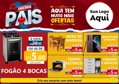 Modelo de Encarte para Encarte A4 Horizontal com o tema Dia dos Pais para Móveis e Eletro
