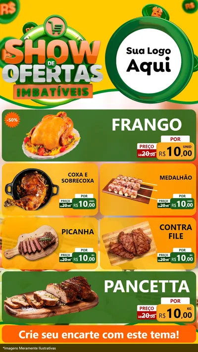 Modelo de TV para TV Vertical com o tema Show de Ofertas Imbatíveis para Assados