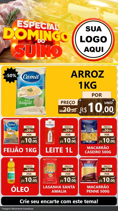 Modelo de Rede Social para Stories com o tema Especial Domingo do Suíno