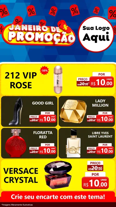 Modelo de TV para TV Vertical com o tema Janeiro de Promoção para Perfumes