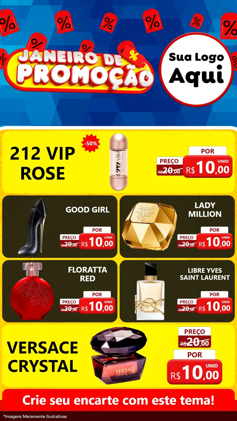 Modelo de TV para TV Vertical com o tema Janeiro de Promoção para Perfumes