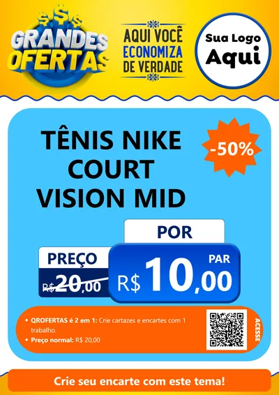 Modelo de Cartaz para Cartaz A4 Vertical com o tema Grandes Ofertas para Calçados