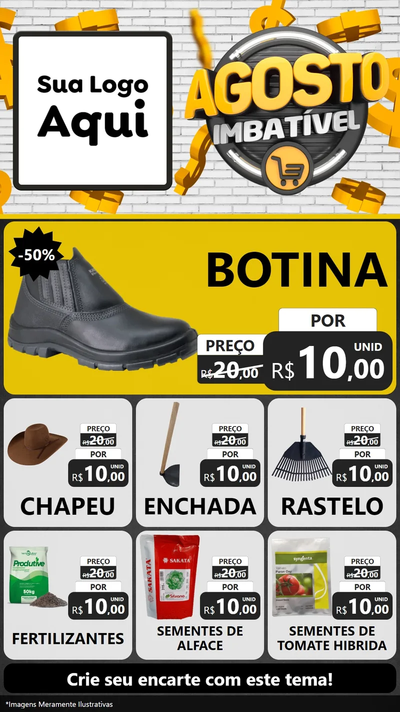 Modelo de Rede Social para Stories com o tema Agosto imbatível para Agropecuária