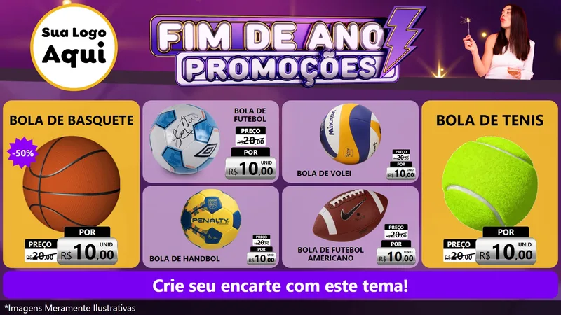 Modelo de TV para TV Horizontal com o tema Fim de Ano Promoções para Artigos Esportivos