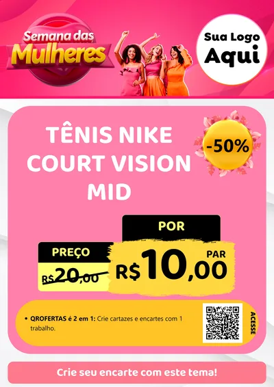 Modelo de Cartaz para Cartaz A4 Vertical com o tema Semana das Mulheres para Calçados