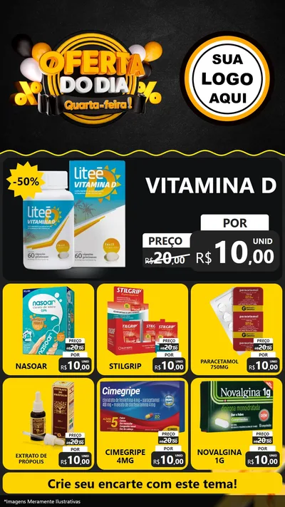 Modelo de Rede Social para Stories com o tema Oferta do Dia - Quarta Feira! para Farmácia