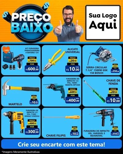 Modelo de Rede Social para Feed Instagram com o tema Preço Baixo para Maquinas e Ferramentas