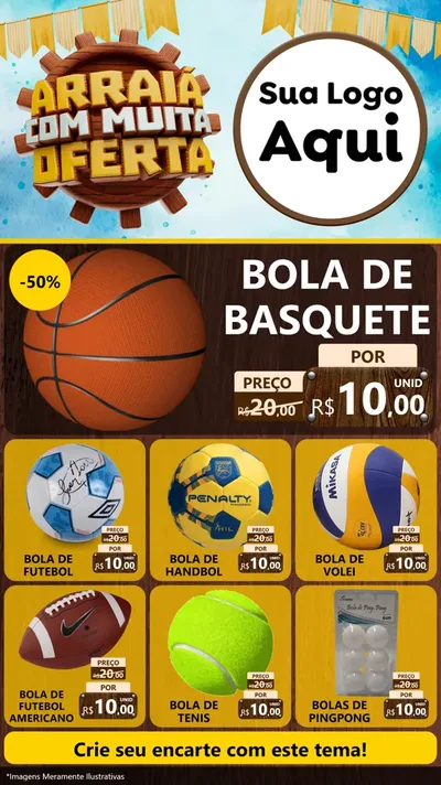 Modelo de Rede Social para Stories com o tema Ofertas de São João - Junina para Artigos Esportivos