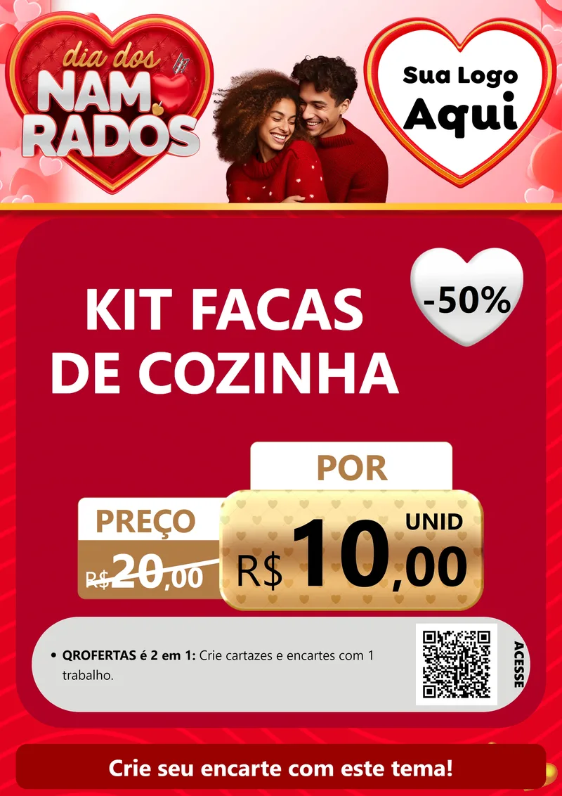 Modelo de Cartaz para Cartaz A4 Vertical com o tema Dia dos Namorados para Utilidades Domésticas