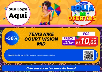 Modelo de Cartaz para Cartaz A4 Horizontal com o tema Folia de Ofertas para Calçados