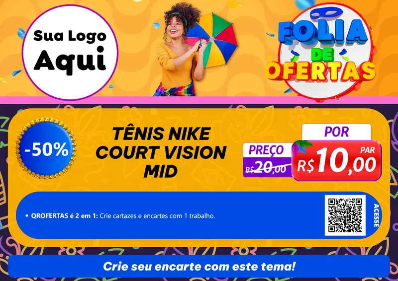 Modelo de Cartaz para Cartaz A4 Horizontal com o tema Folia de Ofertas para Calçados