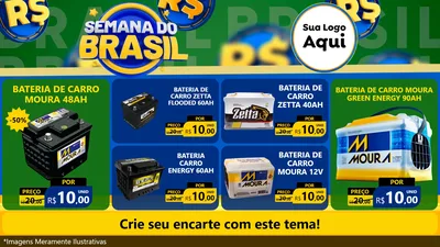 Modelo de TV para TV Horizontal com o tema Semana Do Brasil para Baterias Elétricas