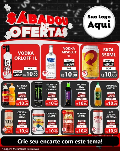 Modelo de Rede Social para Feed Instagram com o tema Sabadou de Ofertas para Distribuidora de bebidas
