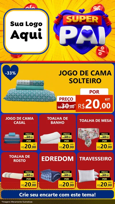 Modelo de Rede Social para Stories com o tema Super Pai para Cama, Mesa e Banho