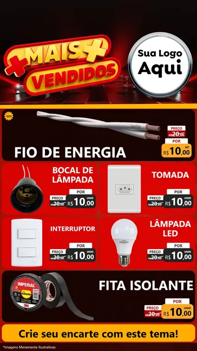 Modelo de TV para TV Vertical com o tema Mais Vendidos para Materiais Elétricos