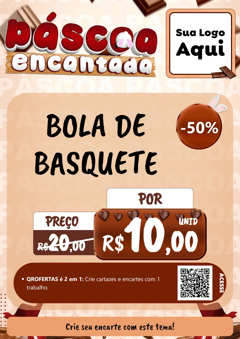 Modelo de Cartaz para Cartaz A4 Vertical com o tema Páscoa Encantada para Artigos Esportivos