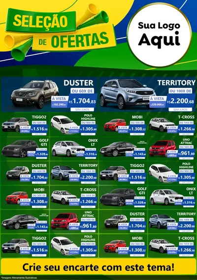 Modelo de Encarte para Encarte A4 Vertical com o tema Seleção de Ofertas - Copa para Concessionaria de Carros