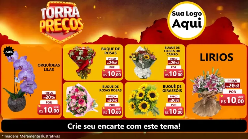 Modelo de TV para TV Horizontal com o tema Torra Preços para Floricultura e jardim