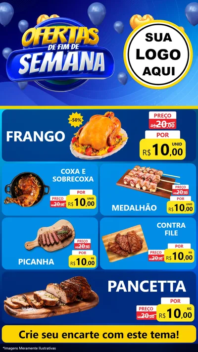 Modelo de TV para TV Vertical com o tema Ofertas de Fim de Semana para Assados