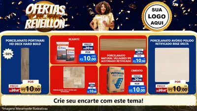 Modelo de TV para TV Horizontal com o tema Ofertas de Réveillon para Pisos e revestimentos