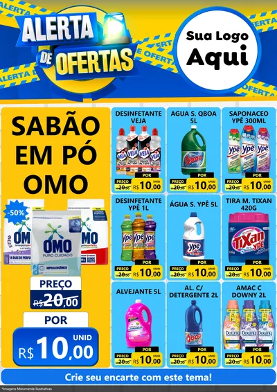 Modelo de Encarte para Encarte A4 Vertical com o tema Alerta de Ofertas para Produtos de Limpeza