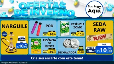 Modelo de TV para TV Horizontal com o tema Ofertas de Inverno para Tabacaria