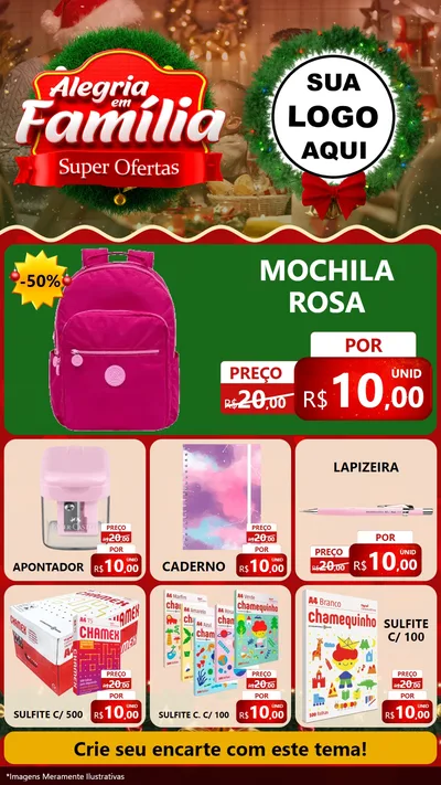 Modelo de Rede Social para Stories com o tema Alegria Em Família - Super Ofertas para Papelaria
