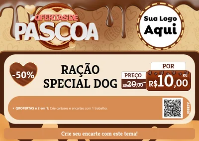 Modelo de Cartaz para Cartaz A4 Horizontal com o tema Ofertas de Páscoa para Pet Shop